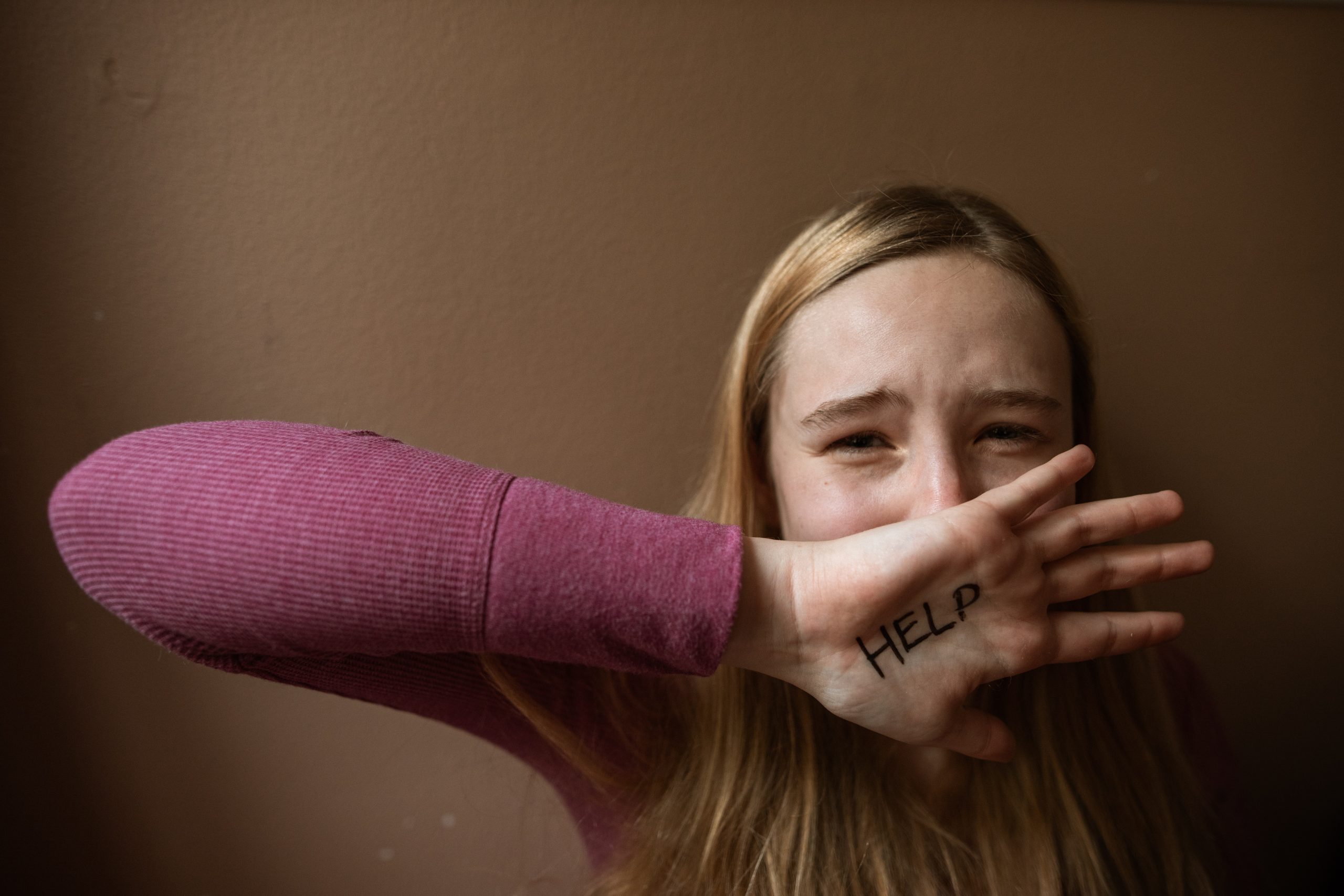 Woman crying for help